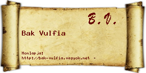 Bak Vulfia névjegykártya